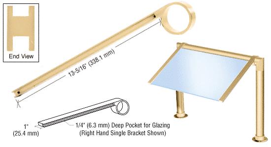 CRL Brass 2" Single Faced Sneeze Guard Bracket
