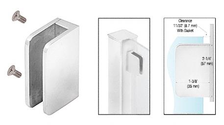 CRL Polished Stainless 3/8" Top Flat Back Post Glass Clamp