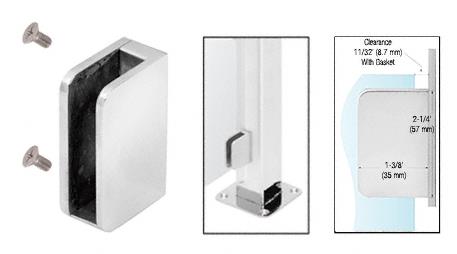 CRL Polished Stainless  3/8" Right Hand Flat Back Post Glass Clamp