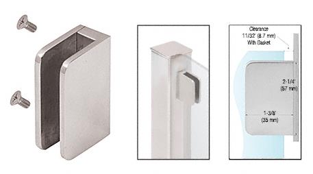 CRL Brushed Stainless 1/4" Top Flat Back Post Glass Clamp