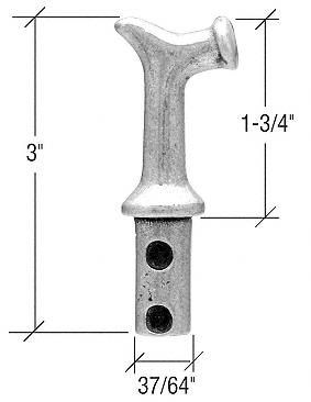 CRL Satin Brushed Transom Pole Hook- Male