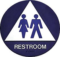 CRL Uni-Sex Restroom Sign - 12" Diameter - 6-10 Business Days Lead Time