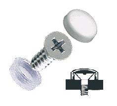CRL White Countersunk Small Snap Cap Screw Covers - Packag of 100