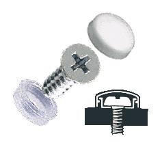 CRL White Flat Small Snap Cap Screw Covers - Package of 100