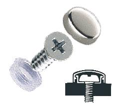 CRL Chrome Flat Large Snap Cap Screw Covers - Package of 100