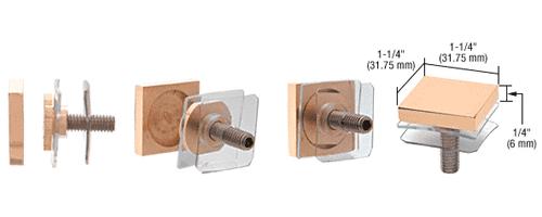 CRL Brass Square Standoff Cap 1-1/4"