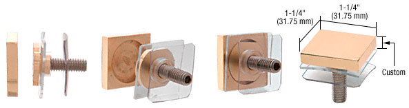 CRL Custom Square Brass Standoff Cap 1-1/4"