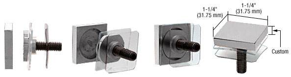 CRL Custom Square Brushed Stainless Standoff Cap 1-1/4"
