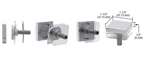 CRL Chrome Square Standoff Cap 1-1/4"