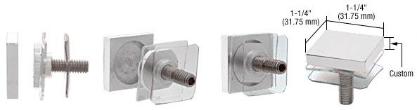 CRL Custom Square Satin Chrome Standoff Cap 1-1/4"
