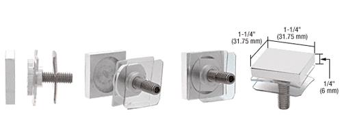 CRL Satin Chrome Square Standoff Cap 1-1/4"