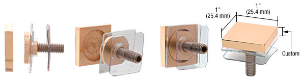 CRL Custom Square Brass Standoff Cap 1"