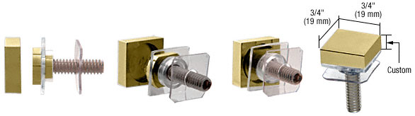 CRL Custom Satin Brass 3/4" Square Standoff Cap