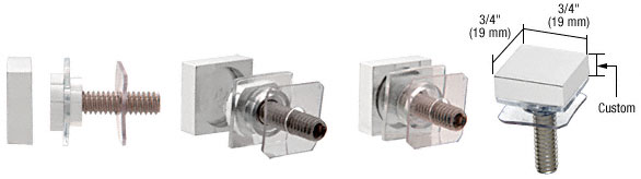 CRL Custom Satin Chrome 3/4" Square Standoff Cap