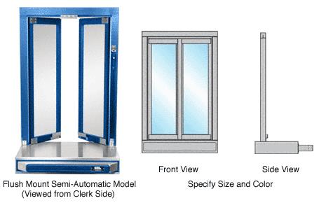 CRL Custom Size and Self Closing Flush Mount Bi-Fold Service Window