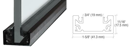 CRL Black Anodized 120" Shallow "U" Channel - 10 Ft Long