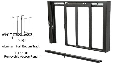 CRL Duranodic Bronze Self Closing Deluxe Sliding Service Windows With Half Bottom Track