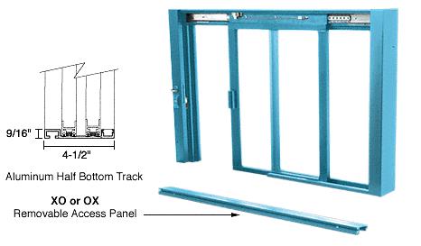 CRL Kynar Painted Self Closing Deluxe Sliding Service Windows With Half Bottom Track