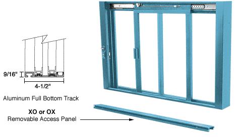 CRL Kynar Painted Self Closing Deluxe Sliding Service Windows With Full Bottom Track