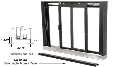 CRL Duranodic Bronze Self Closing Deluxe Sliding Service Windows With Stainless Steel Sill