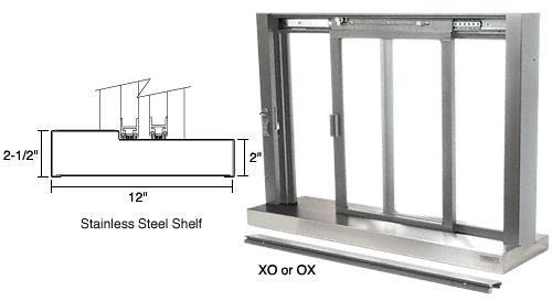 CRL Satin Anodized Self Closing Deluxe Sliding Service Window with Stainless Steel Sill