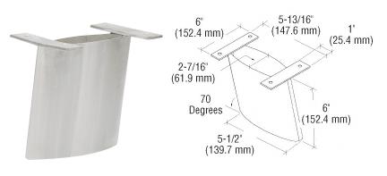 CRL Angled 6" Brushed Stainless Steel Support