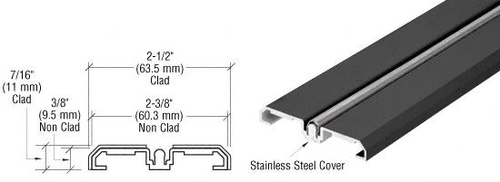 CRL Black Sliding Door Bottom Rolling Track - 10 Ft. Long