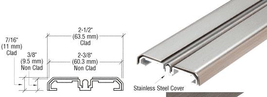 CRL Brushed Stainless Steel Sliding Door Bottom Rolling Track - 10 Ft. Long