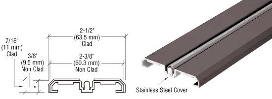 CRL Dark Bronze Anodized Sliding Door Bottom Rolling Track - 10 Ft. Long