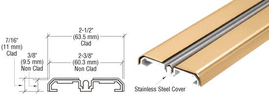 CRL Polished Brass Sliding Door Bottom Rolling Track -10 Ft. Long