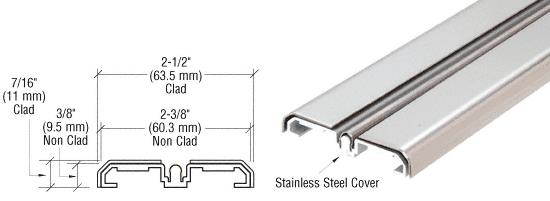 CRL Polished Stainless Steel Sliding Door Bottom Rolling Track - 10 Ft. Long