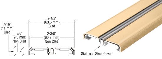 CRL Satin Brass Sliding Door Bottom Rolling Track - 10 Ft. Long