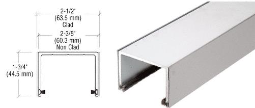 CRL Brushed Stainless Steel Sliding Door Top Rolling Track - 10 ft. Long