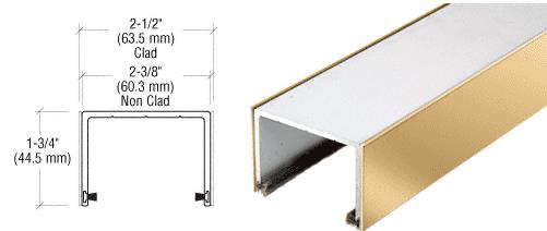 CRL Polished Brass Sliding Door Top Rolling Track - 10 Ft. Long