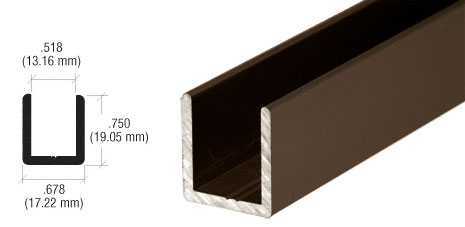 CRL Brushed Bronze 1/2" Fixed Panel Shower Door Deep-U Channel - 95"