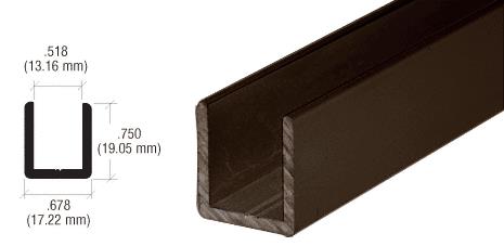 CRL Oil Rubbed Bronze 1/2" Fixed Panel Shower Door Deep U-Channel - 95"