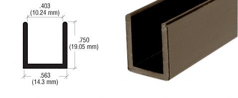 CRL Oil Rub Bronze Frameless Shower Door Aluminum Deep U-Channel for 3/8" Thick Glass - 95 in long