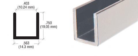 CRL Brushed Nickel Frameless Shower Door Aluminum Deep U-Channel for 3/8" Thick Glass - 95 in long