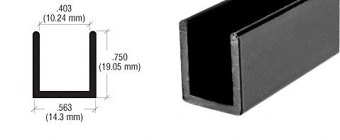 CRL Gun Metal Frameless Shower Door Aluminum Deep U-Channel for 3/8" Thick Glass - 95 in long