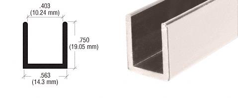 CRL Polished Nickel Frameless Shower Door Aluminum Deep U-Channel for 3/8" Thick Glass - 95 in long