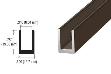 CRL Oil Rubbed Bronze 5/16" Single Aluminum U-Channel - 95" long