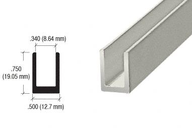 CRL Satin Anodized 5/16" Single Aluminum U-Channel - 95" long