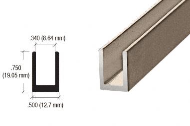 CRL Brushed Nickel 5/16" Single Aluminum U-Channel - 95" long