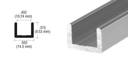 CRL Brushed Nickel Frameless Shower Door Aluminum Regular U-Channel for 3/8" Thick Glass - 95 in long