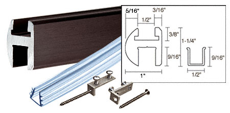 CRL Oil Rubbed Bronze Deluxe Shower Door Header Kit - 66 in long