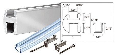 CRL Brite Anodized Deluxe Shower Door Header Kit - 66 in long