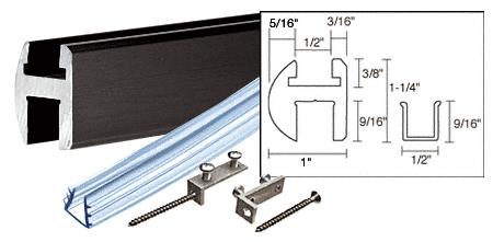 CRL Black Deluxe Shower Door Header Kit - 66 in long