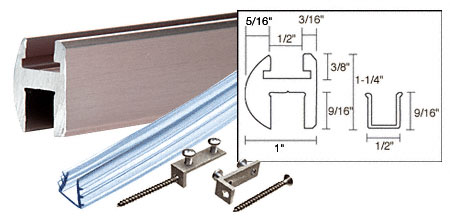 CRL Brushed Nickel Deluxe Shower Door Header Kit - 66 in long