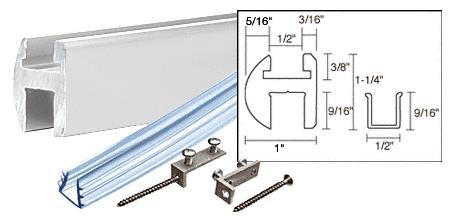 CRL Satin Anodized Deluxe Shower Door Header Kit - 95 in long