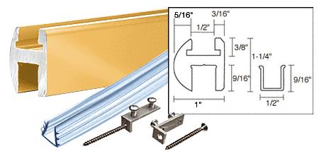 CRL Brite Gold Anodized Deluxe Shower Door Header Kit - 95 in long